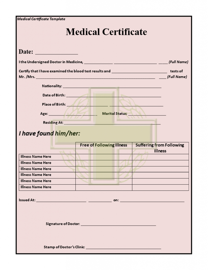 Sick Leave Certificate From Doctor - Karati.ald2014 regarding Free Fake Medical Certificate Template