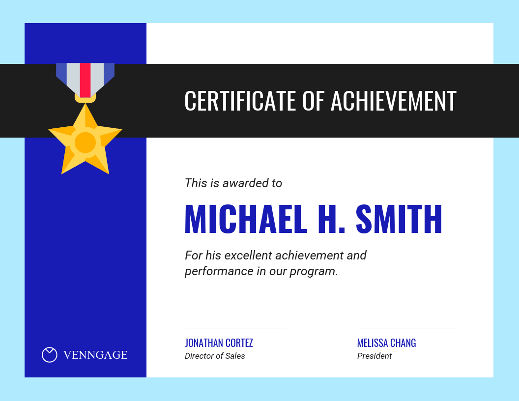 Simple Certificate Of Achievement Template In Sales Certificate Template