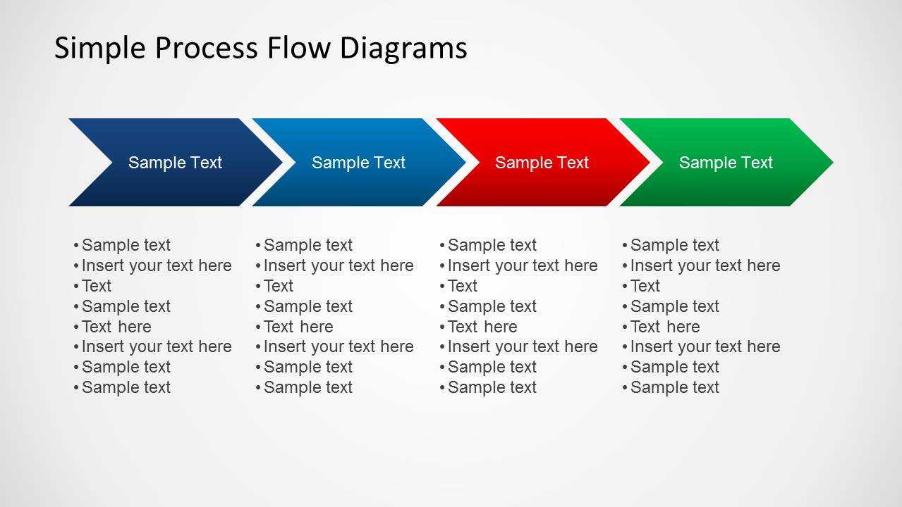 Simple Chevron Process Flow Diagram For Powerpoint Regarding Powerpoint Chevron Template