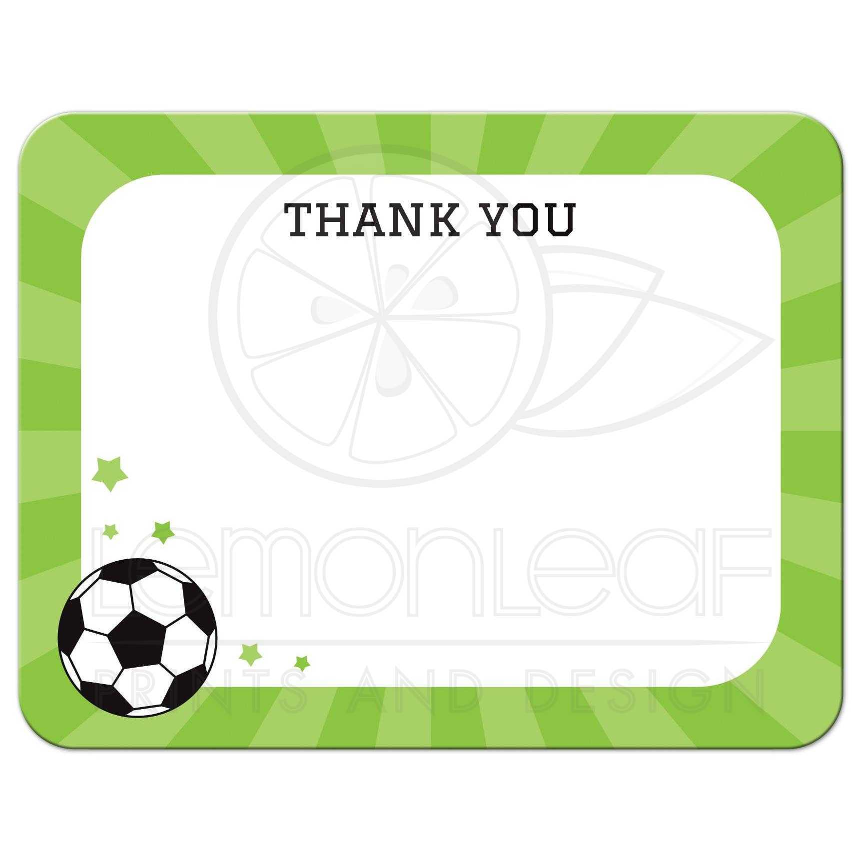 Soccer Thank You Cards - Karan.ald2014 for Soccer Thank You Card Template