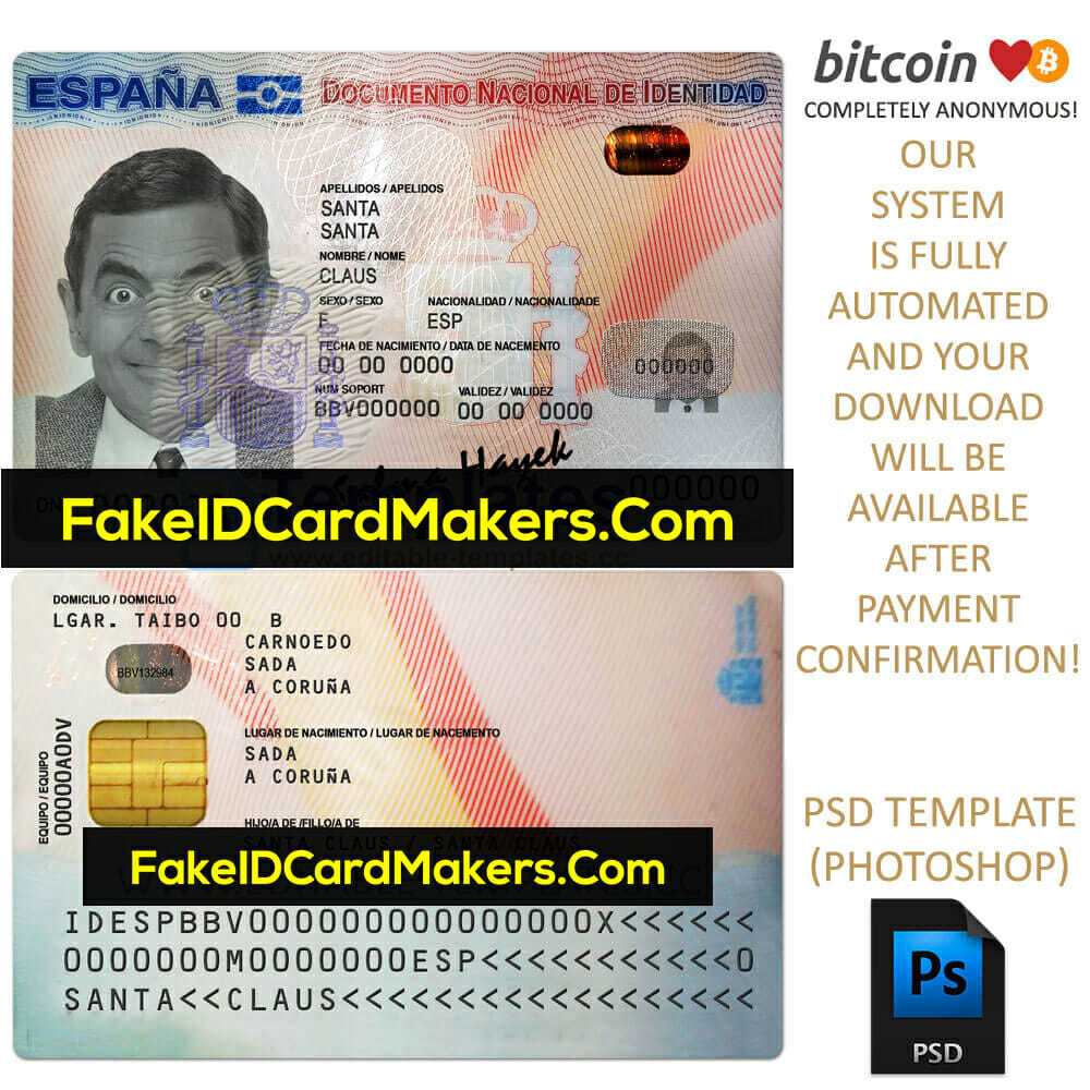 Spain Id Card Template Psd Editable Fake Download With Florida Id Card Template