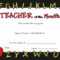 Special Awards intended for Teacher Of The Month Certificate Template