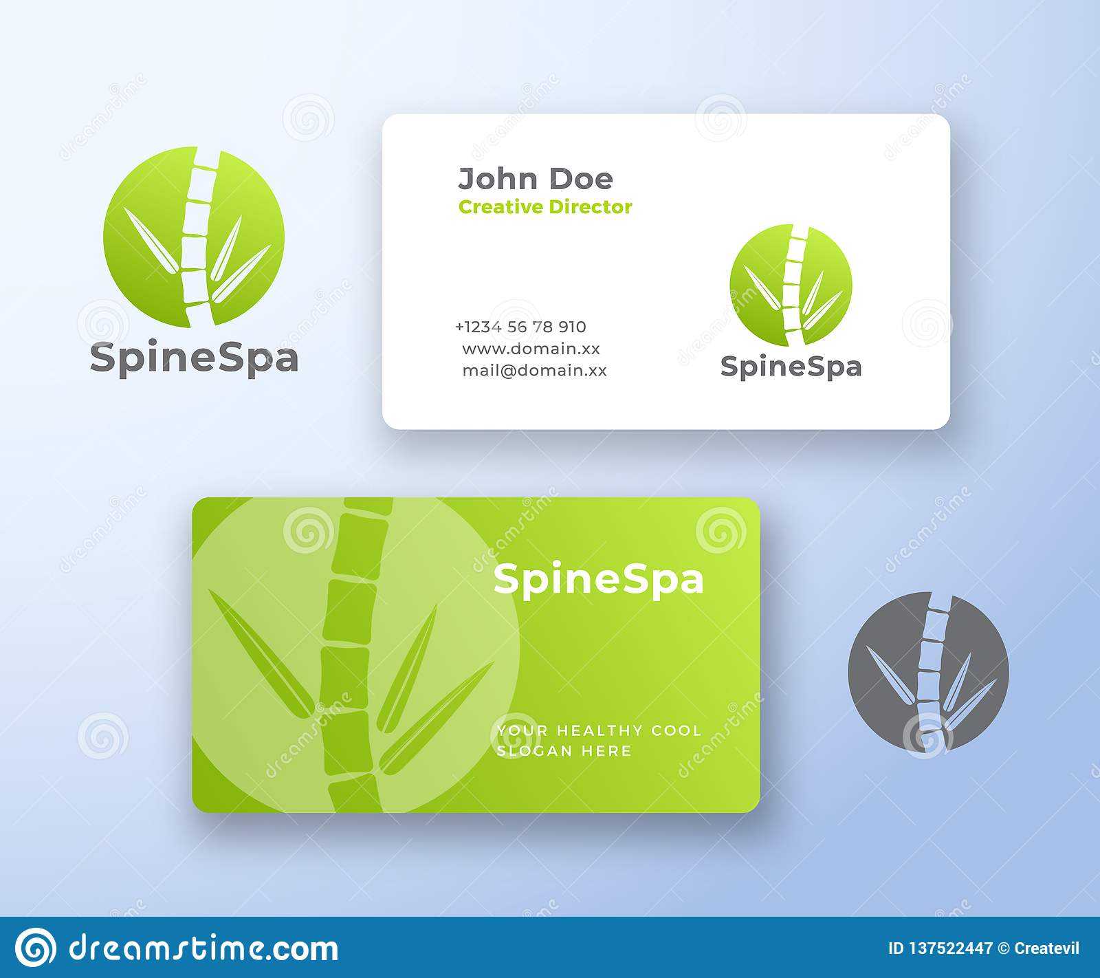 Spine Spa Abstract Vector Logo And Business Card Template Regarding Chiropractic Travel Card Template
