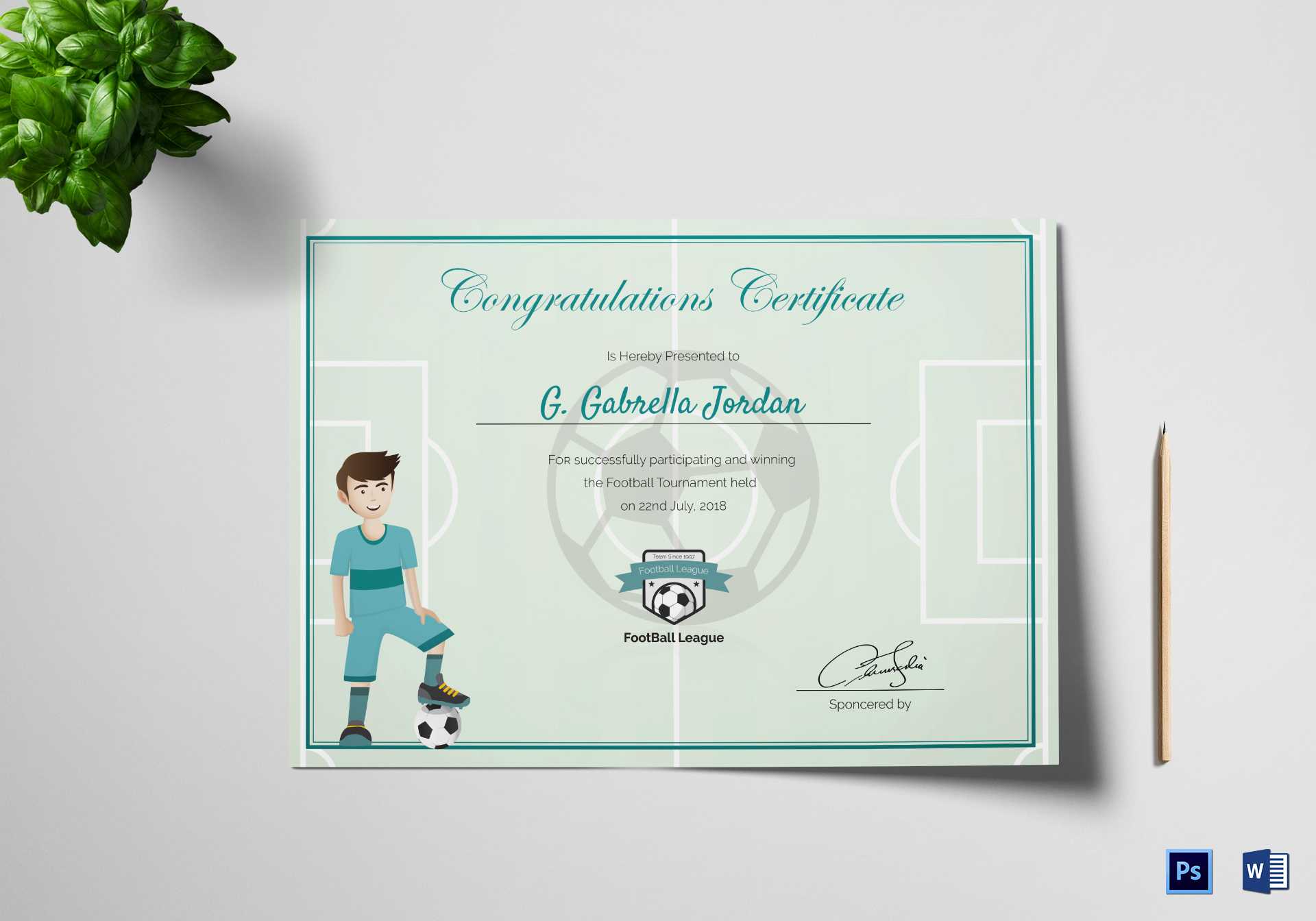 Sports Award Winning Congratulation Certificate Template In Sports Award Certificate Template Word