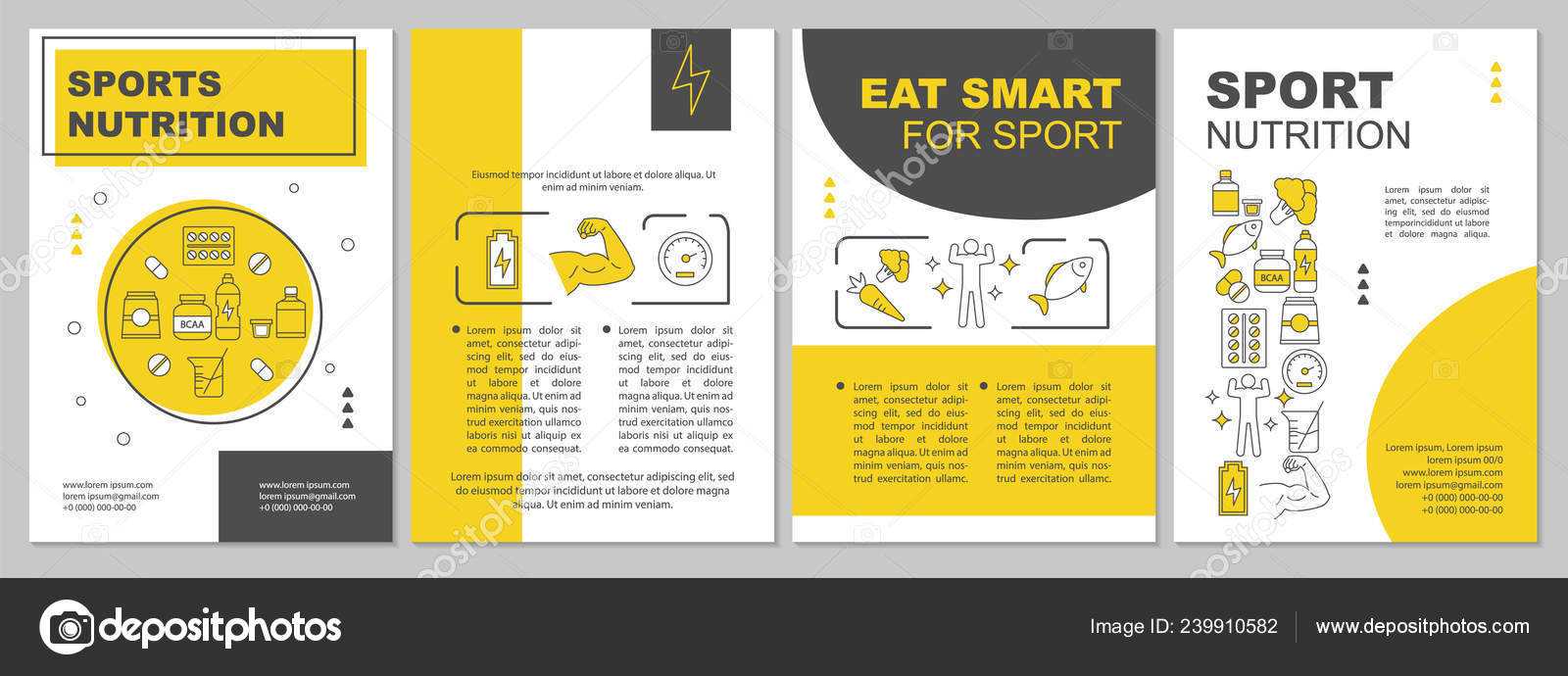 Sports Nutrition Brochure Template — Stock Vector © Bsd Intended For Nutrition Brochure Template