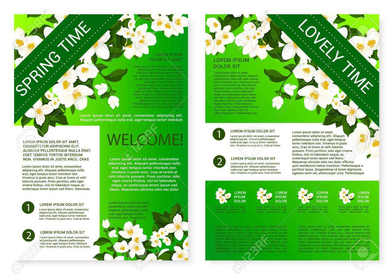 Spring Flowers Welcome Brochure Template Design Pertaining To Welcome Brochure Template
