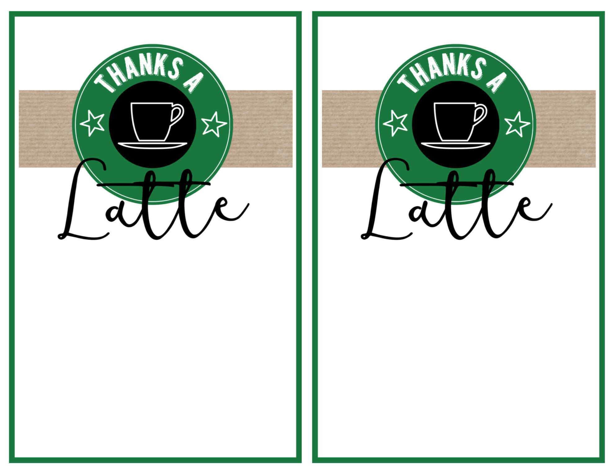 Starbucks Teacher Thank You Printable – Paper Trail Design Intended For Thanks A Latte Card Template