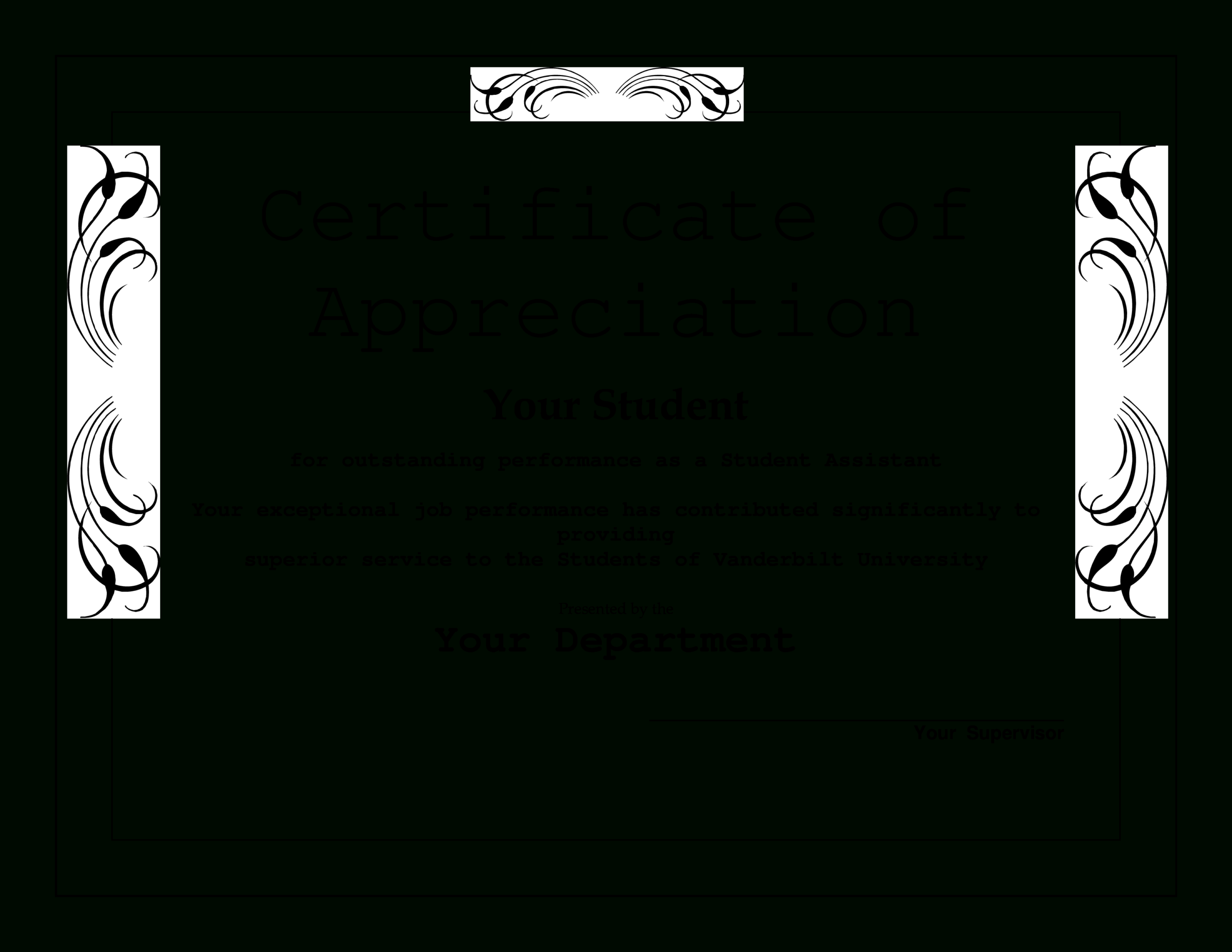 Student Appreciation Award | Templates At Intended For Student Of The Year Award Certificate Templates