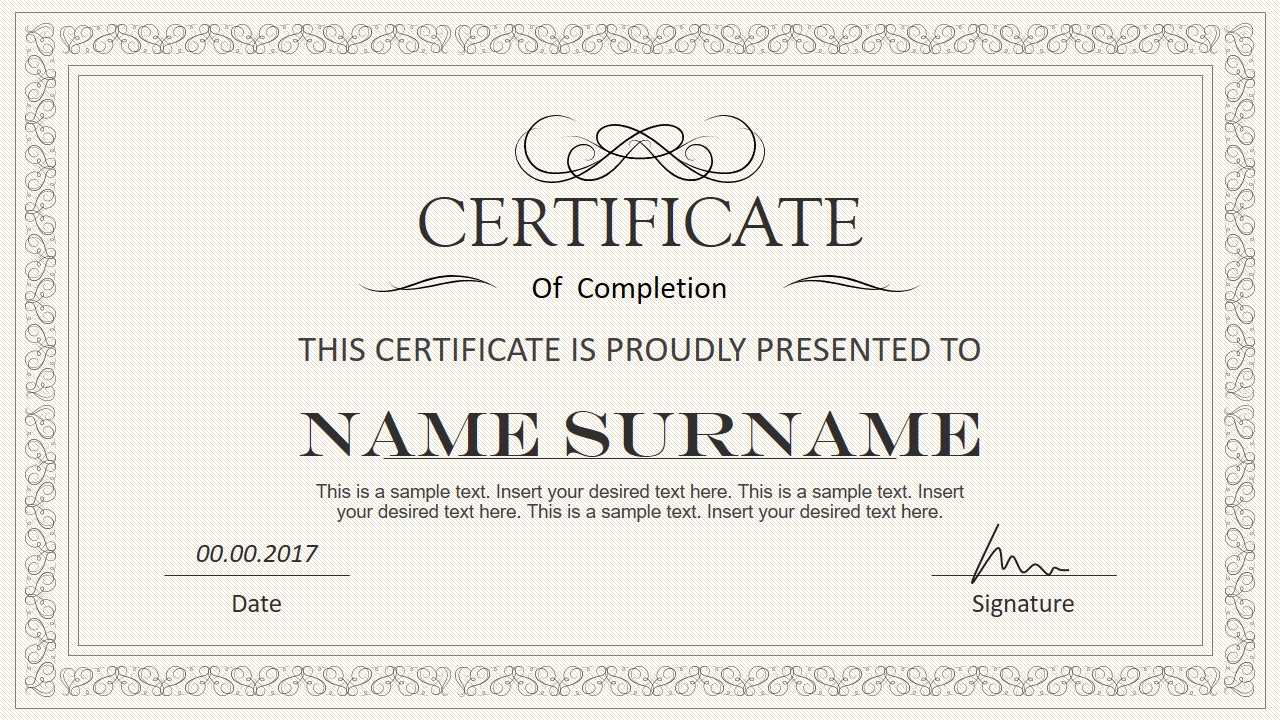 Stylish Certificate Powerpoint Templates In Powerpoint Certificate Templates Free Download