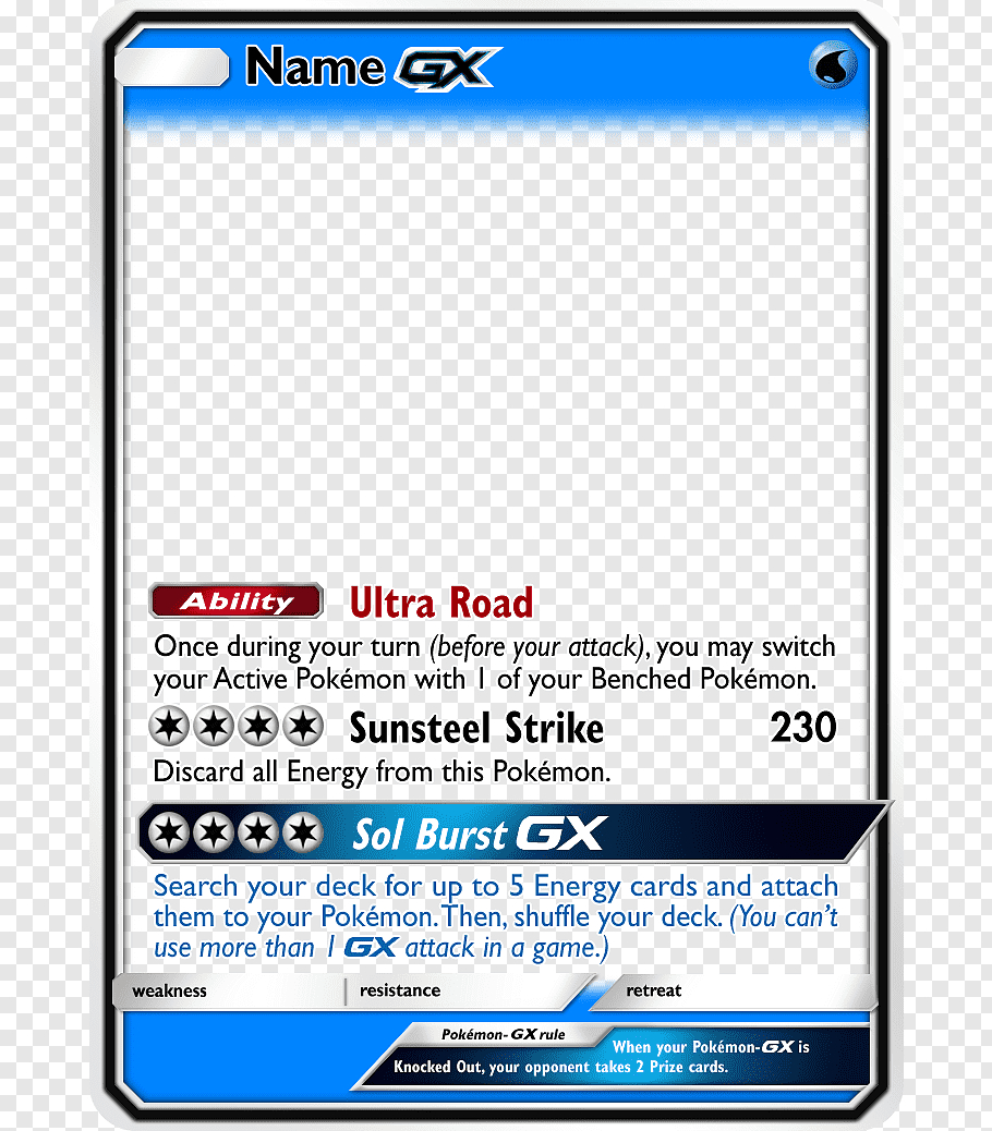 Sunmoon Gx Template Wip V1, Name Gx Trading Card With Pokemon Trainer Card Template
