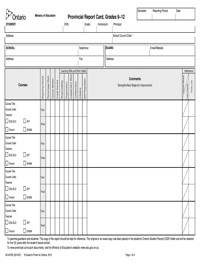 Tdsb Report Card Pdf - Fill Online, Printable, Fillable Regarding Fake Report Card Template