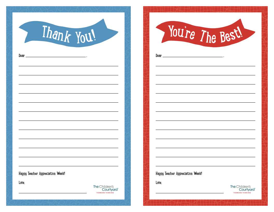 Teacher Appreciation Week – Printable “Thank You” Notes Intended For Thank You Card For Teacher Template