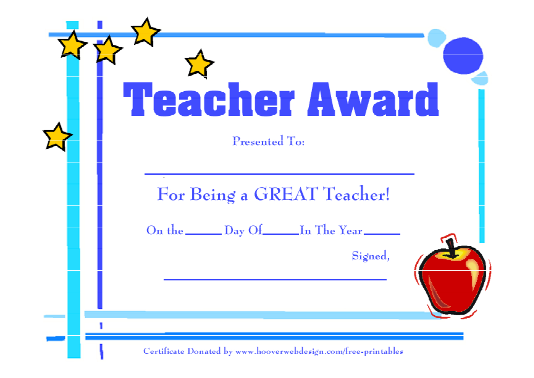 Teacher Awards 9 New Certificat Templates With Best Teacher Certificate Templates Free