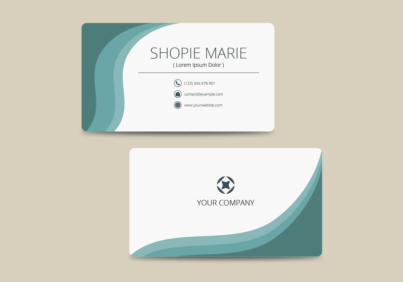 Teal Business Card Template Vector - Download Free Vectors Intended For Call Card Templates