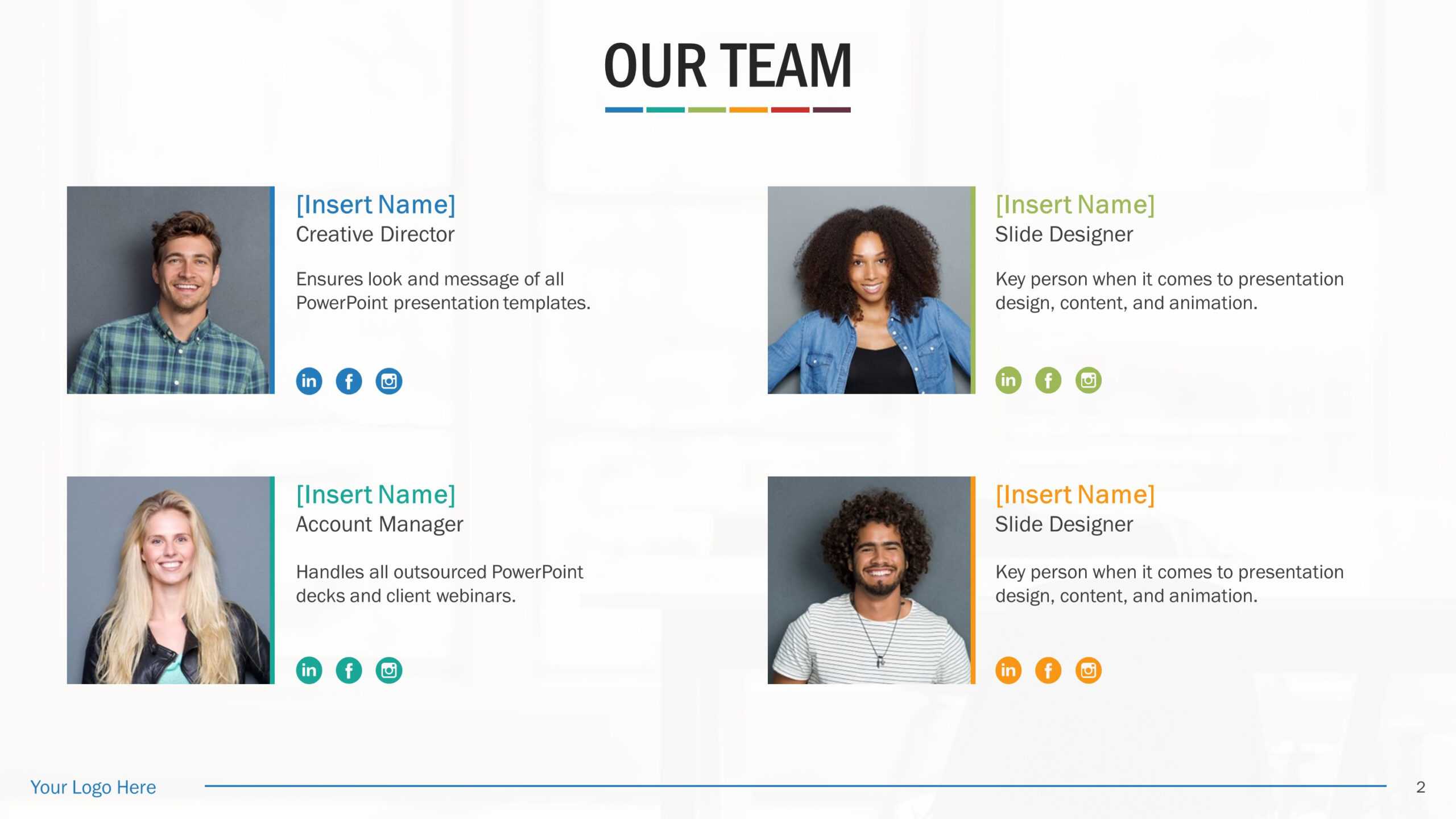 Team Biography Slides For Powerpoint Presentation Templates Regarding Biography Powerpoint Template