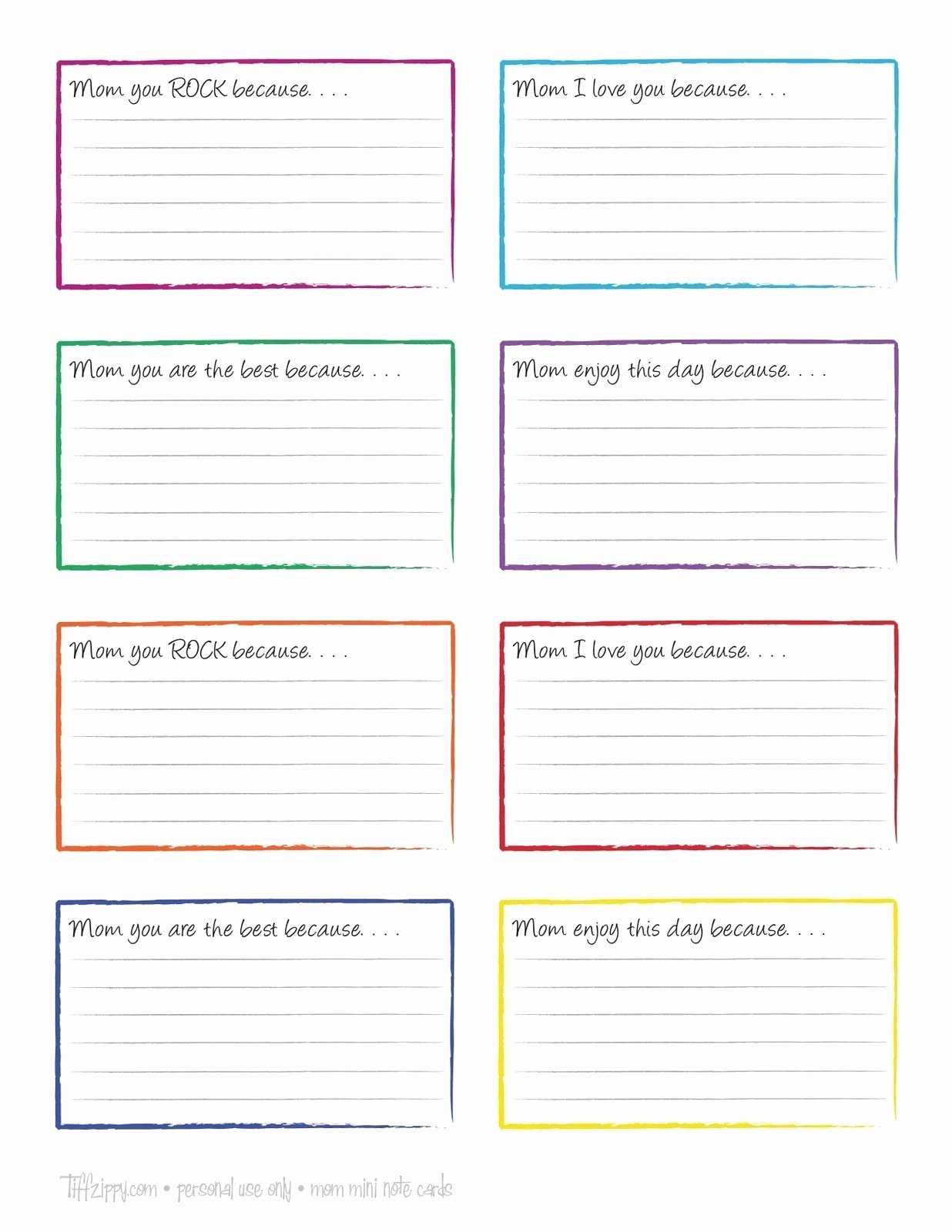 Template For Note Cards – Karan.ald2014 In Index Card Template For Pages