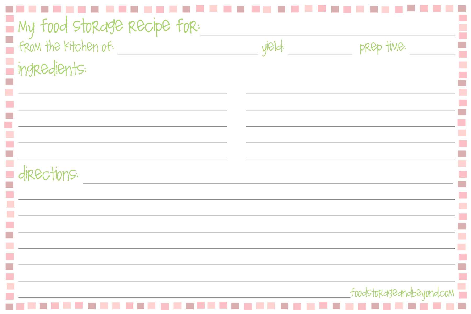 Template For Recipe Cards ] – Printable Recipe Card Intended For 4X6 Photo Card Template Free