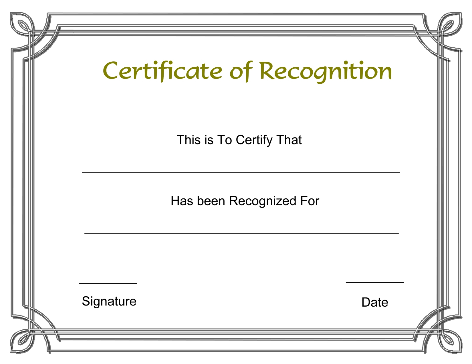 Template Free Award Certificate Templates And Employee Inside Printable Certificate Of Recognition Templates Free