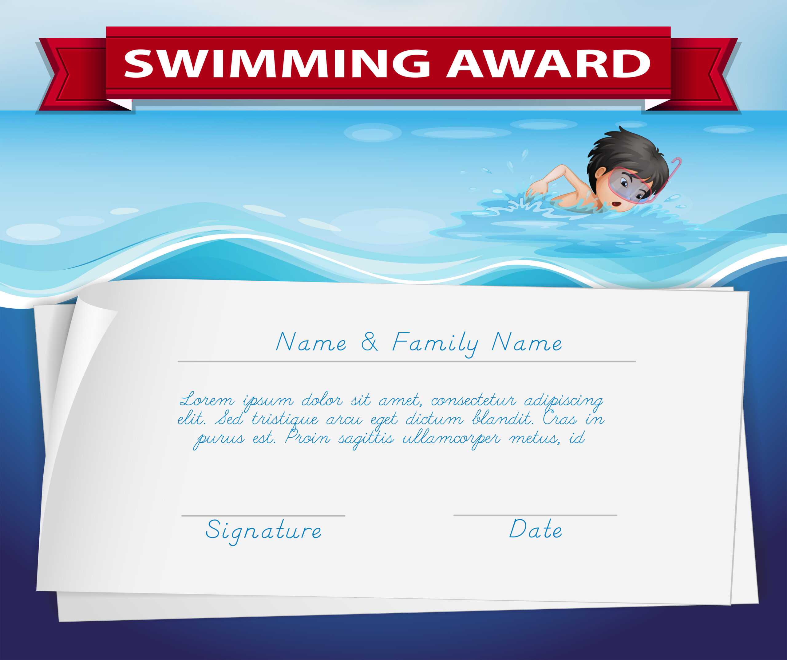 Template Of Certificate For Swimming Award – Download Free Regarding Swimming Certificate Templates Free