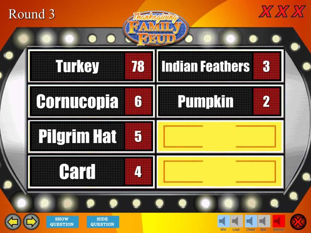 Thanksgiving Family Feud Trivia Powerpoint Game – Mac And Pc Inside Family Feud Powerpoint Template With Sound