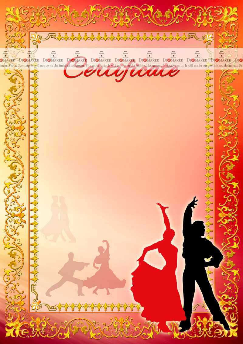 The Certificate Template «Dance» - Dimaker - Templates regarding Dance Certificate Template