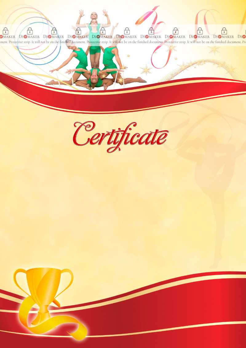 The Certificate Template «Rhythmic Gymnastics» - Dimaker For Gymnastics Certificate Template