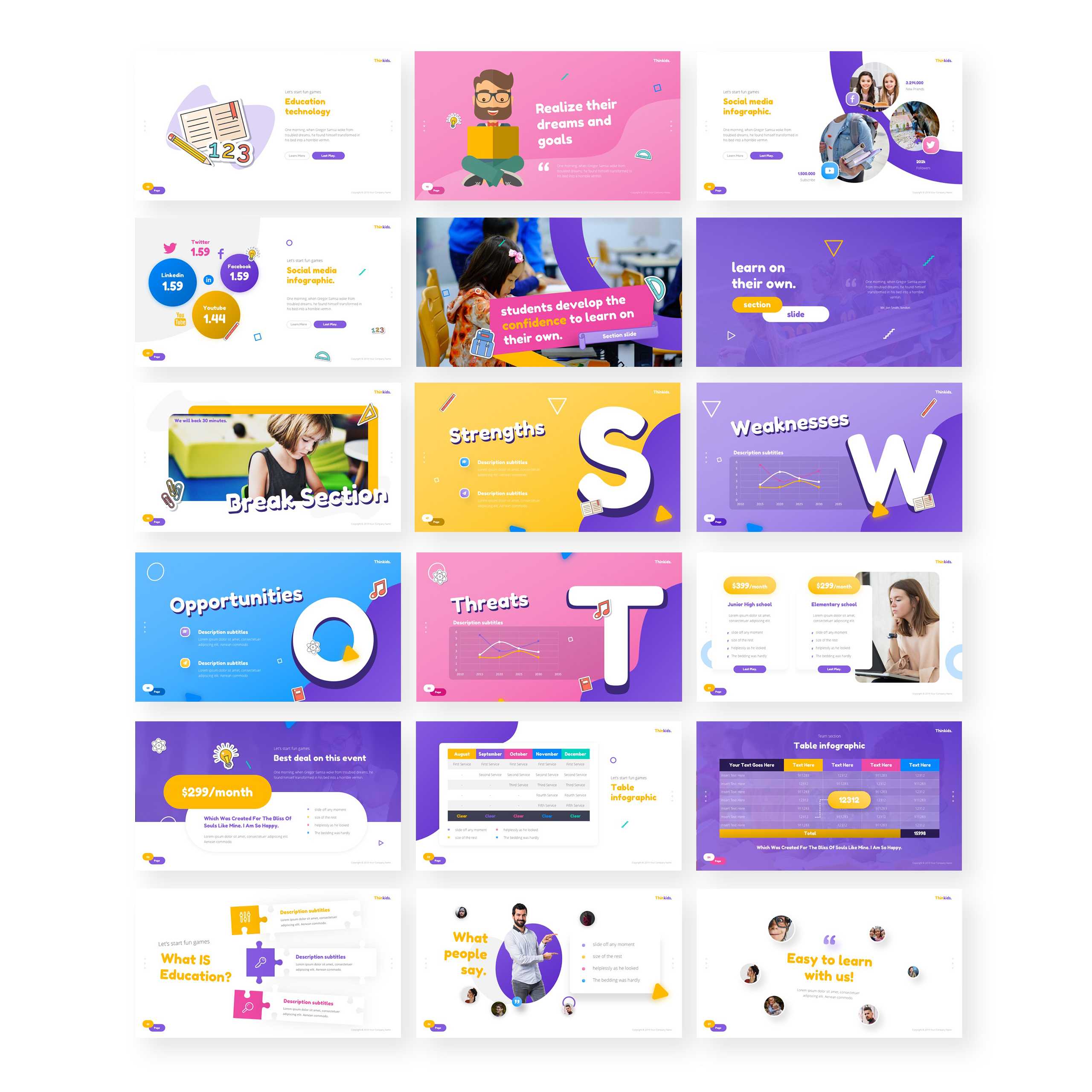 Thinkids – Fun Games & Education Powerpoint Template Pertaining To Powerpoint Template Games For Education