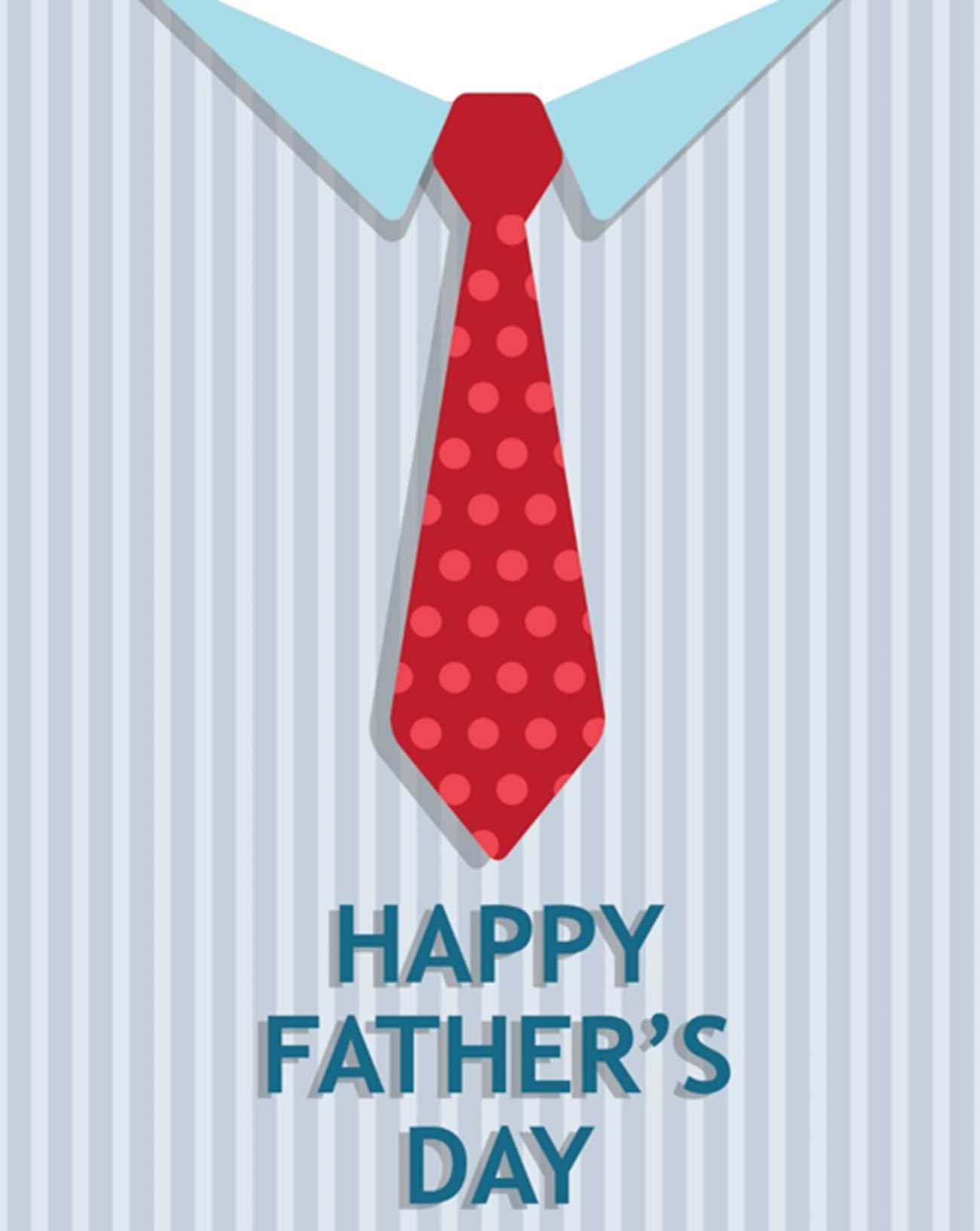 Tie Father's Day Card (Quarter Fold) In Quarter Fold Greeting Card Template