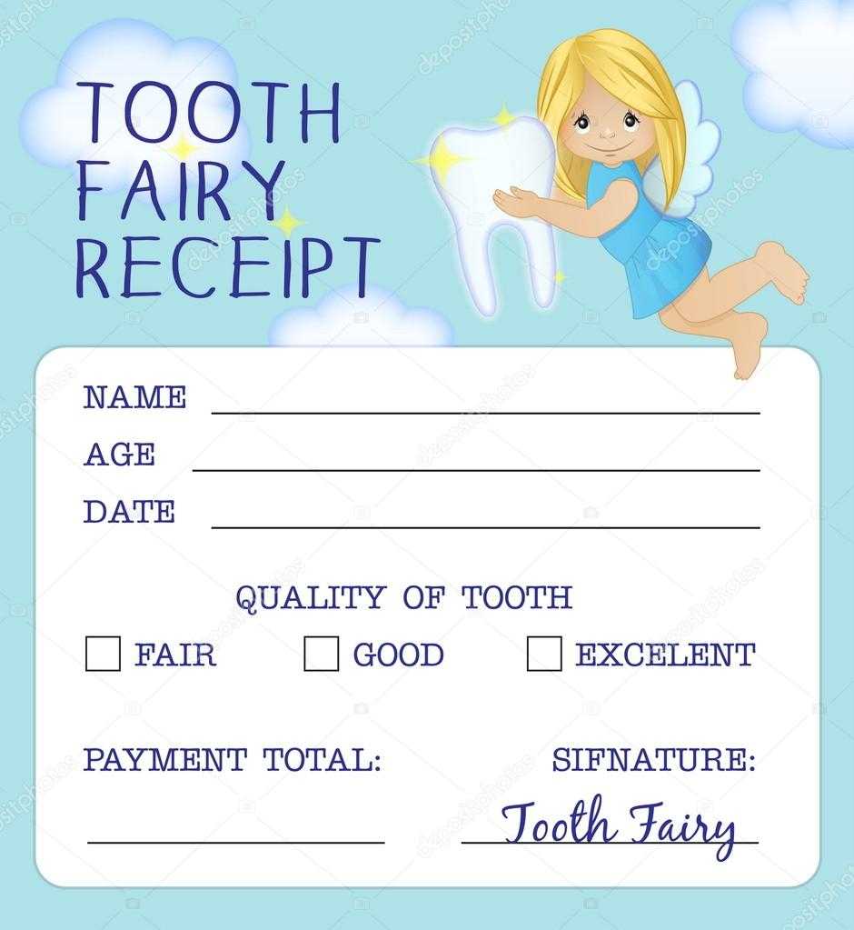 Tooth Fairy Receipt Certificate Design — Stock Vector Regarding Free Tooth Fairy Certificate Template