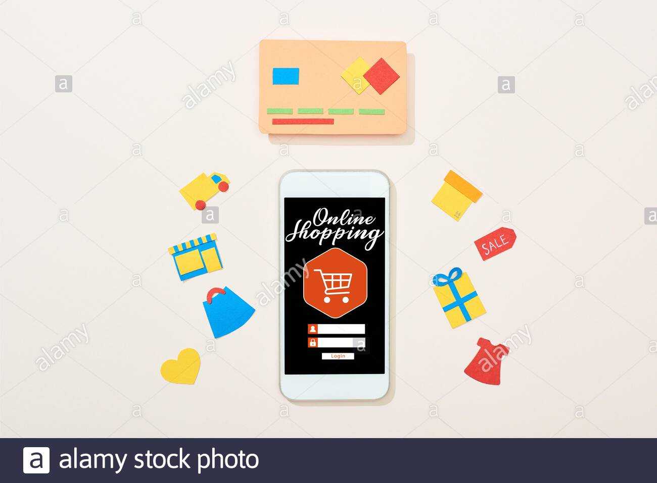 Top View Of Credit Card Template Near Icons And Smartphone Regarding Credit Card Templates For Sale