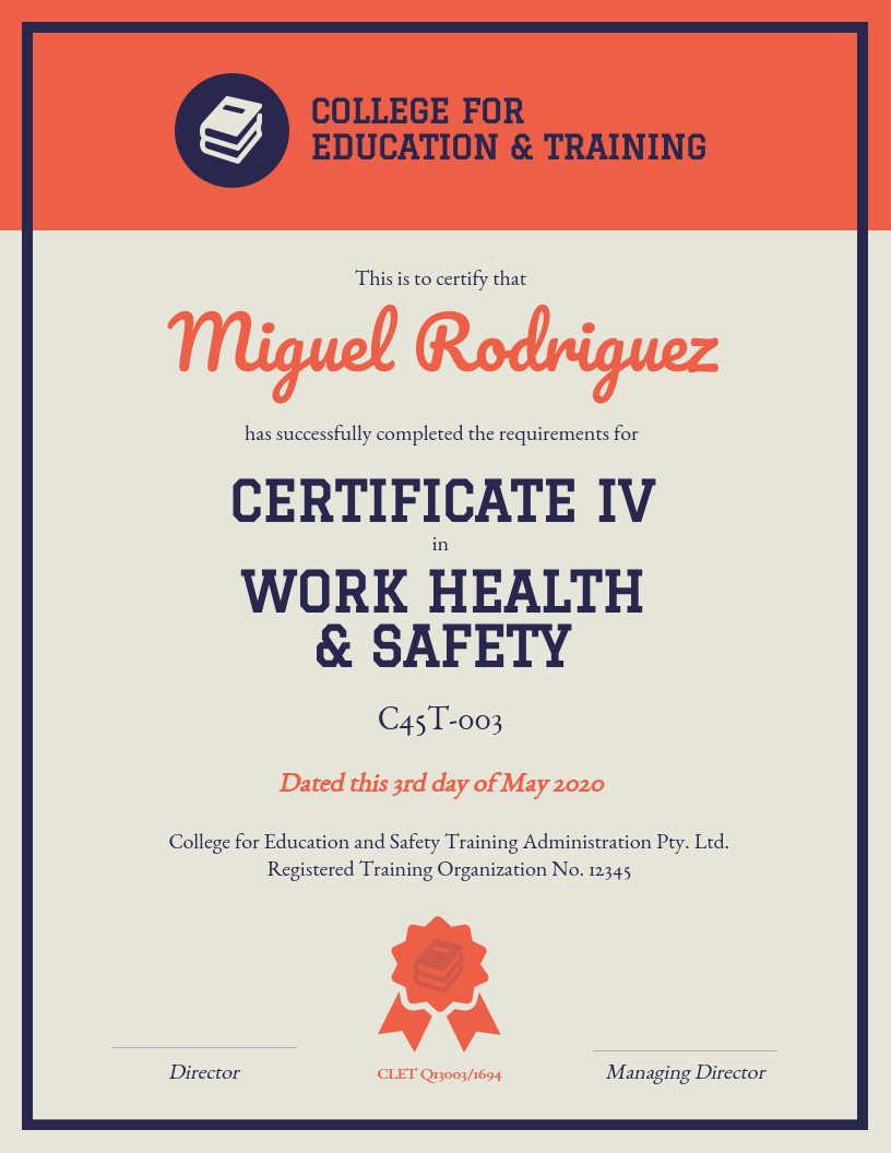 Training Certificate With Regard To Template For Training Certificate