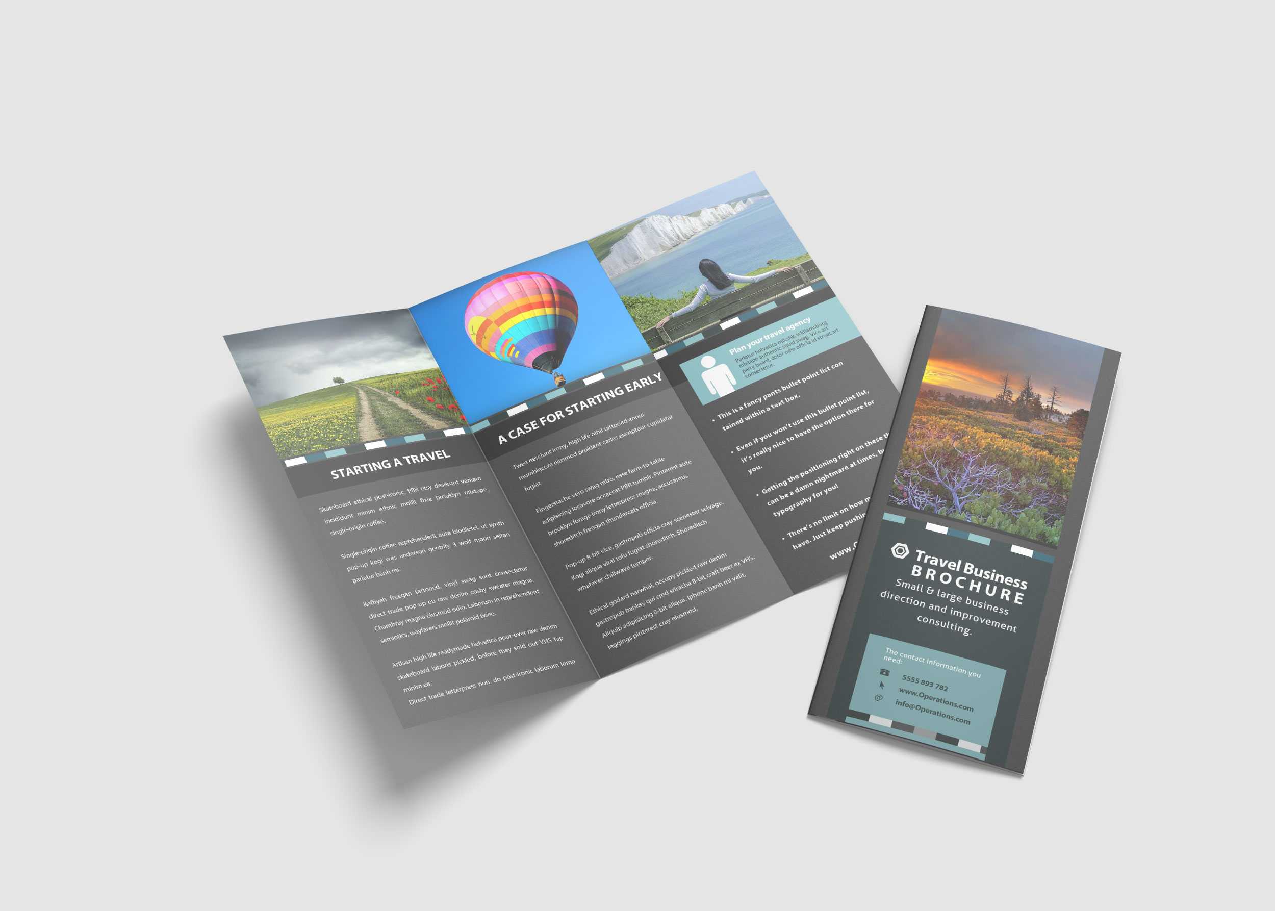 Travel Agency Tri Fold Brochure Design Template – 99Effects Within Pop Up Brochure Template