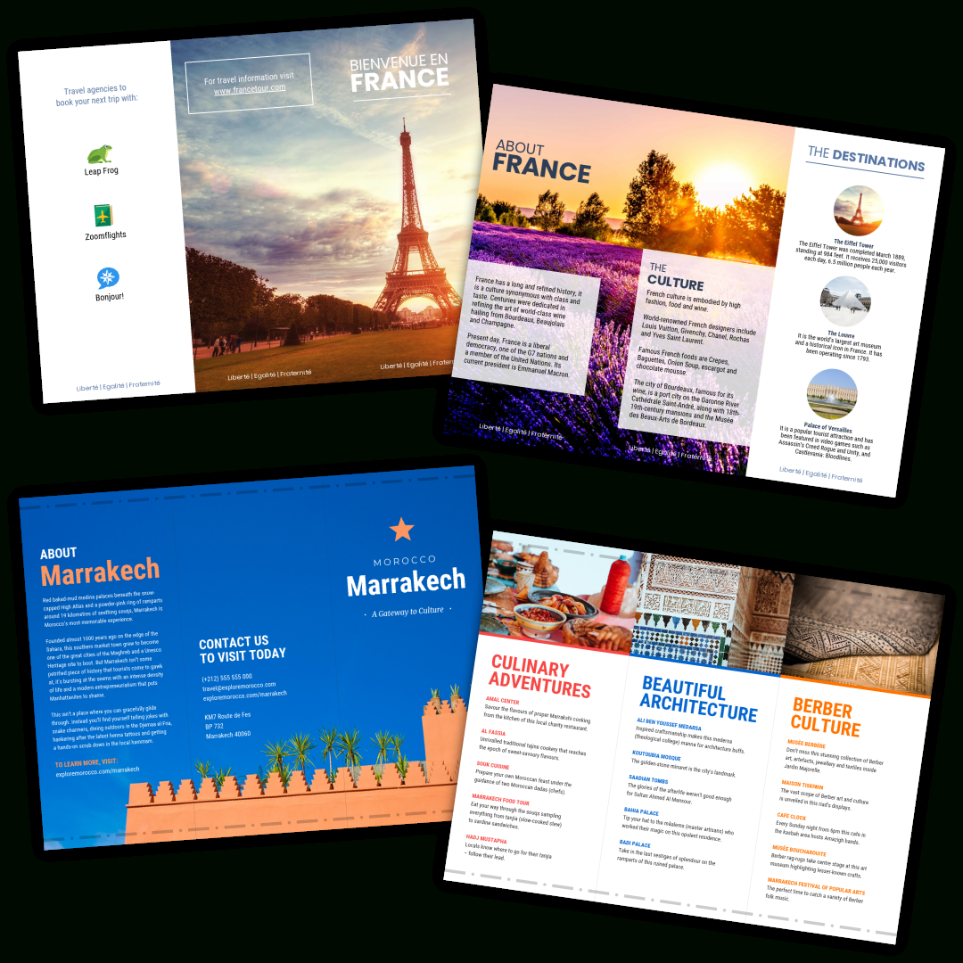 Travel Brochure Templates – Make A Travel Brochure – Venngage With Regard To Travel And Tourism Brochure Templates Free