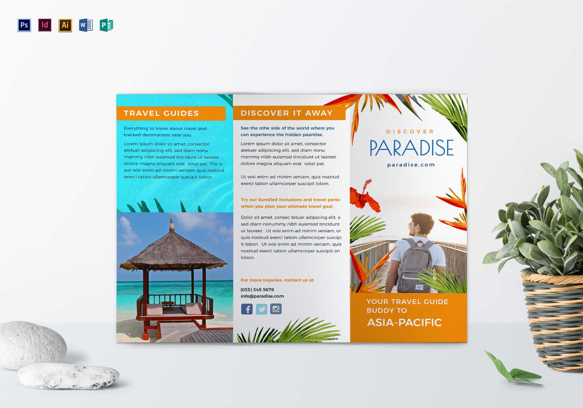 Travel Tri Fold Brochure Template Inside Tri Fold Brochure Publisher Template