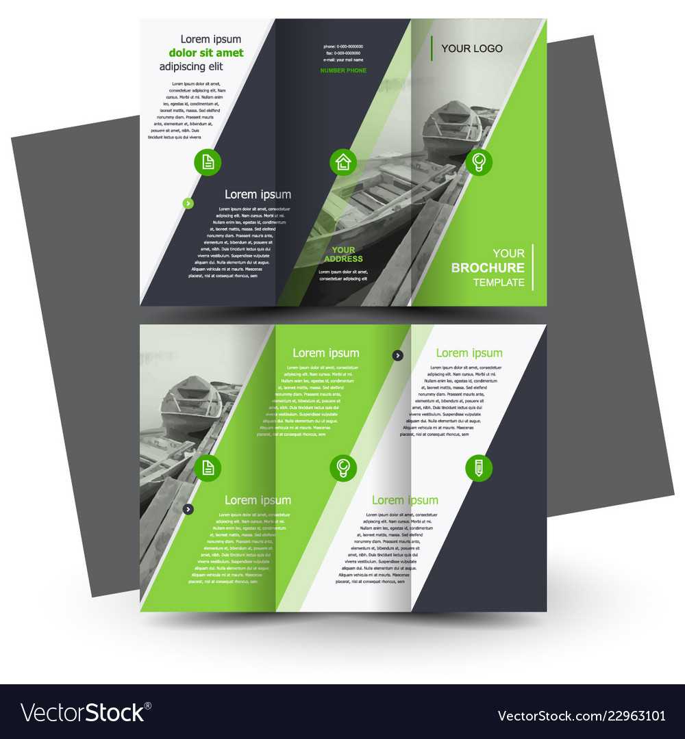 Tri Fold Brochure Design Template Green Pertaining To Adobe Illustrator Tri Fold Brochure Template