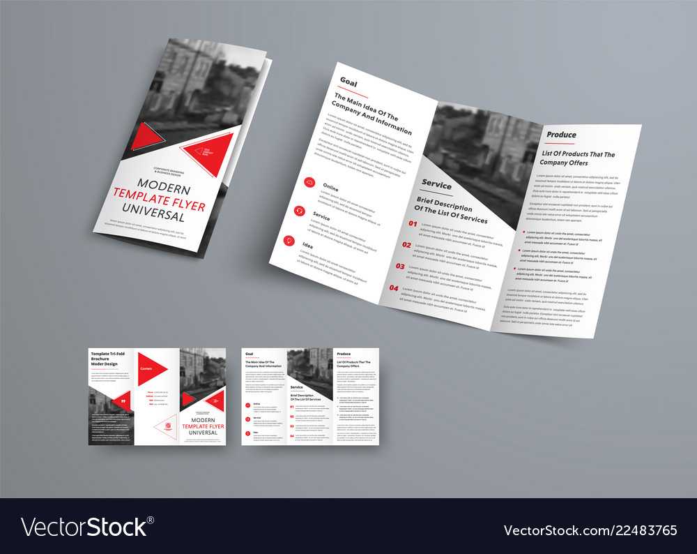 Tri Fold Brochure Template In Modern Style With In Three Panel Brochure Template