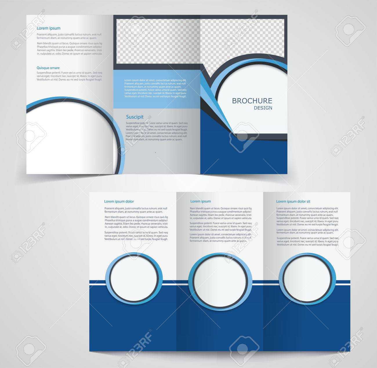Tri Fold Business Brochure Template, Two Sided Template Design,.. Intended For Double Sided Tri Fold Brochure Template