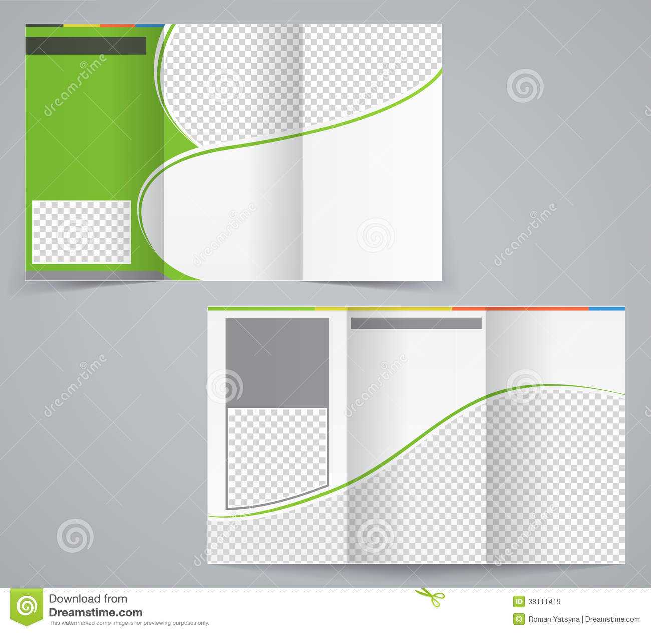 Tri Fold Business Brochure Template, Vector Green Stock With Tri Fold Brochure Template Illustrator
