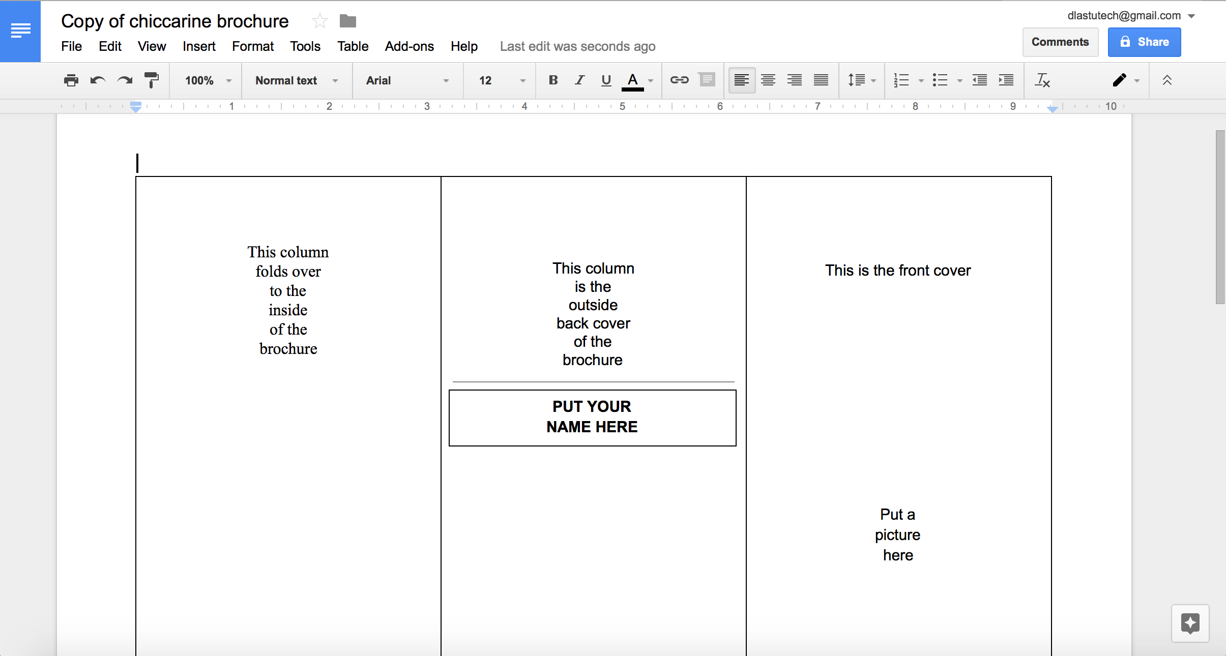 Tutorial: Making A Brochure Using Google Docs From A Pertaining To Brochure Templates Google Docs