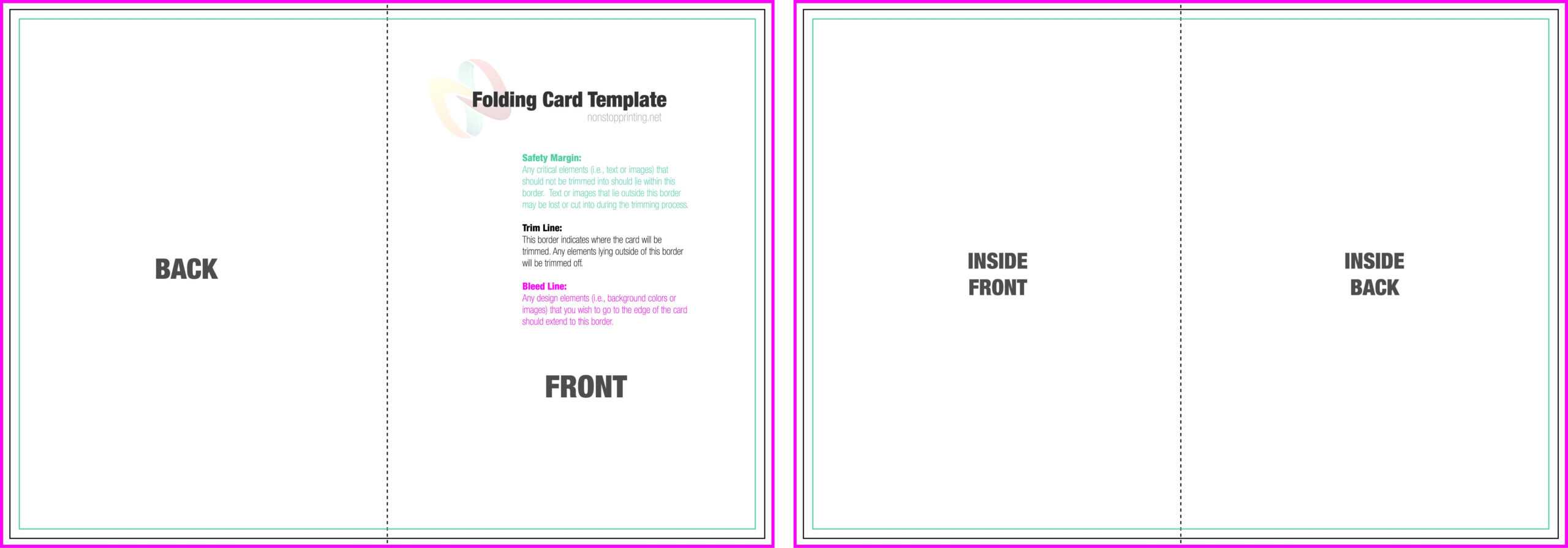 Two Fold Card Template – Karan.ald2014 Inside Blank Quarter Fold Card Template