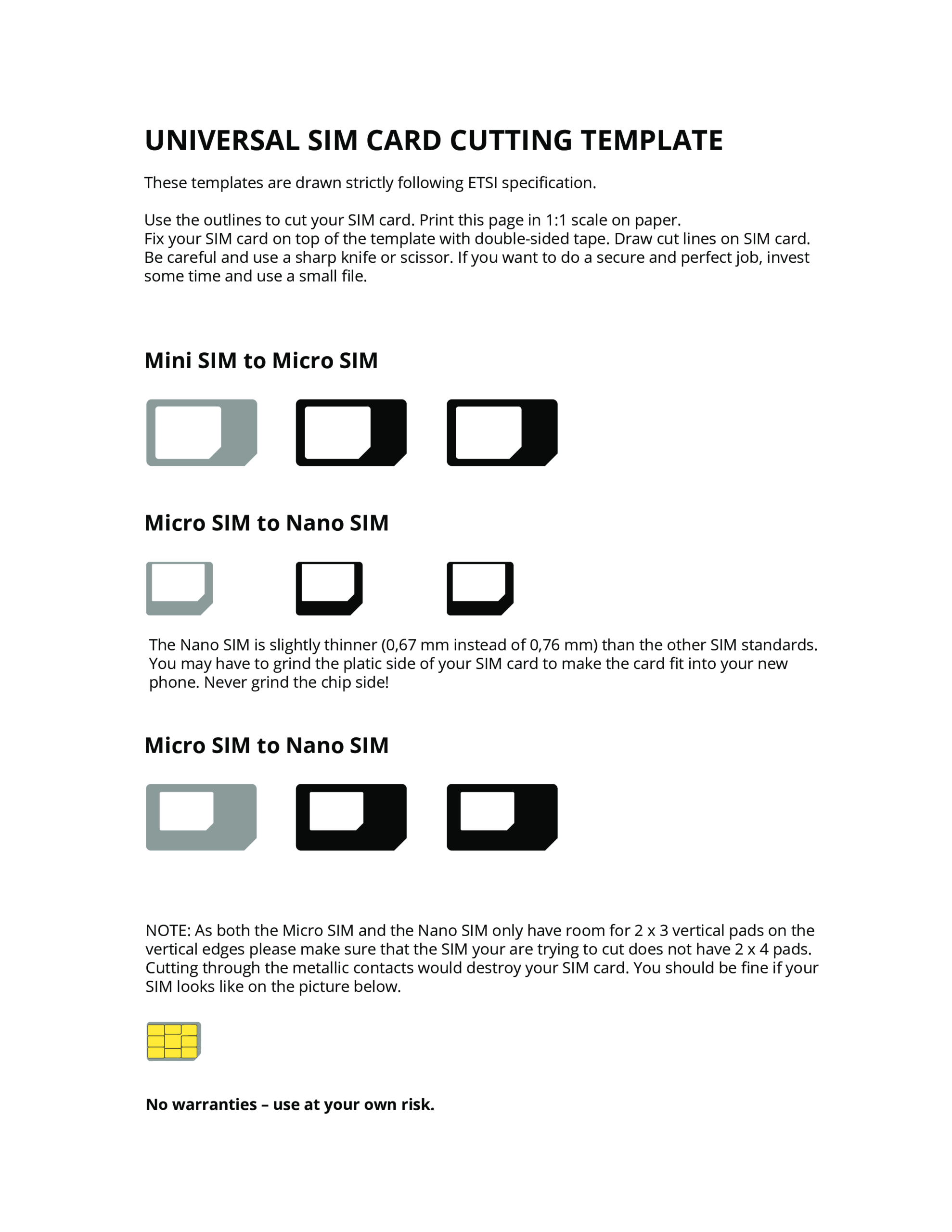 Universal Sim Card Cutting Template | Templates At Throughout Sim Card Cutter Template