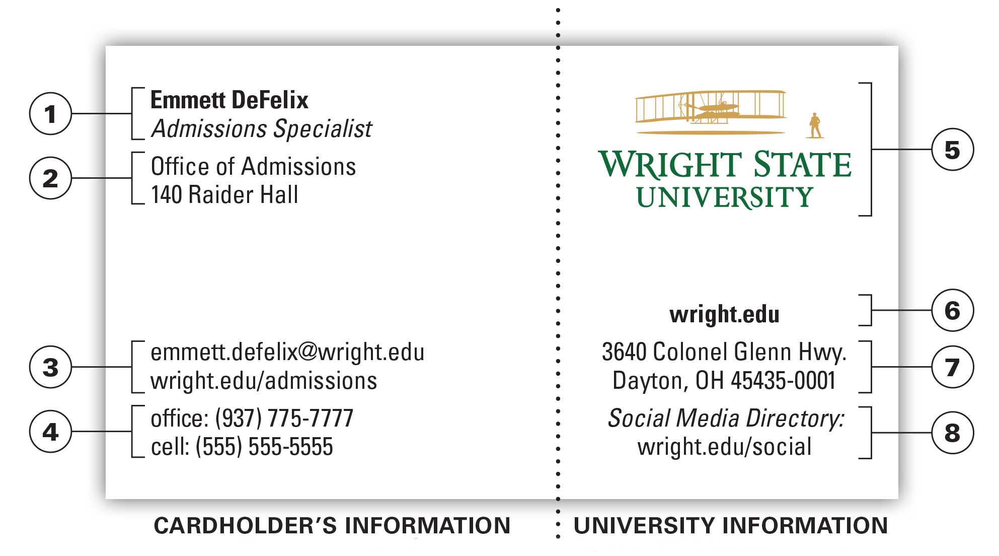 University Business Card | The Wright State University Brand Within Student Business Card Template