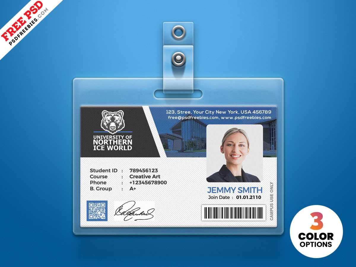 University Student Identity Card Psdpsd Freebies On Dribbble For Media Id Card Templates