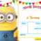 Updated! Bunch Of Minion Birthday Party Invitations Ideas in Minion Card Template