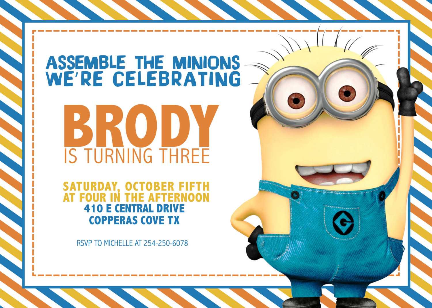 Updated! Bunch Of Minion Birthday Party Invitations Ideas Inside Minion Card Template