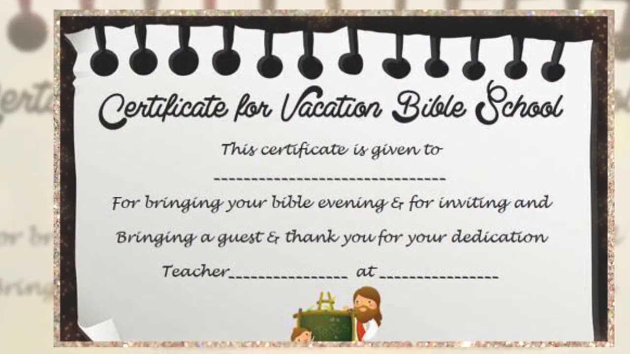 Vacation Bible School Certificate Templates - Karati.ald2014 Inside Vbs Certificate Template