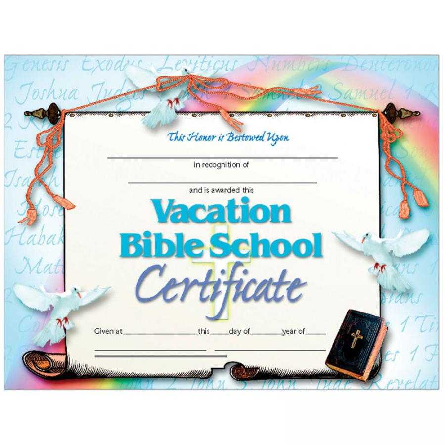 Vacation Bible School Set Of 30 Certificates Throughout Free Vbs Certificate Templates
