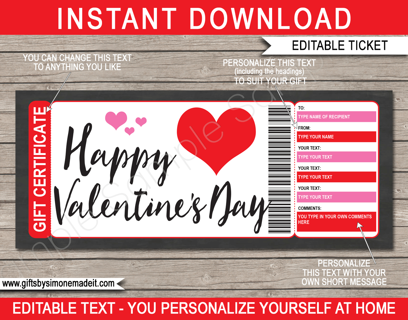 Valentine's Day Gift Certificates Pertaining To Love Certificate Templates