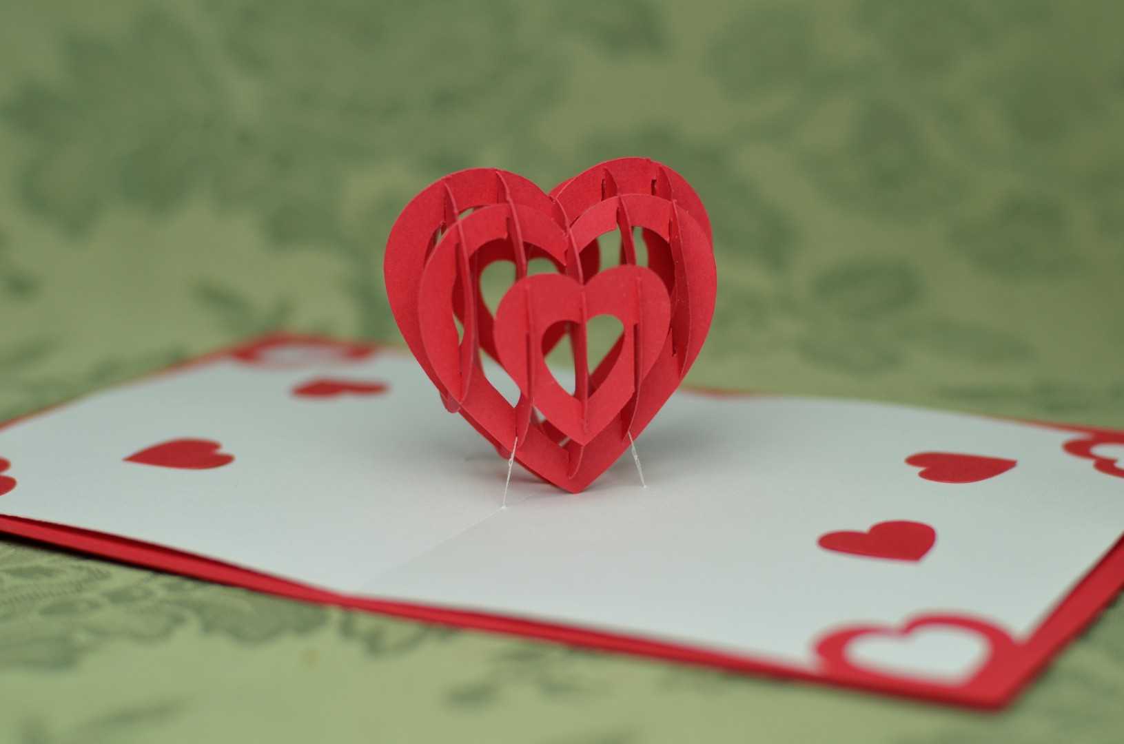 Valentine's Day Pop Up Card: 3D Heart Tutorial - Creative In 3D Heart Pop Up Card Template Pdf