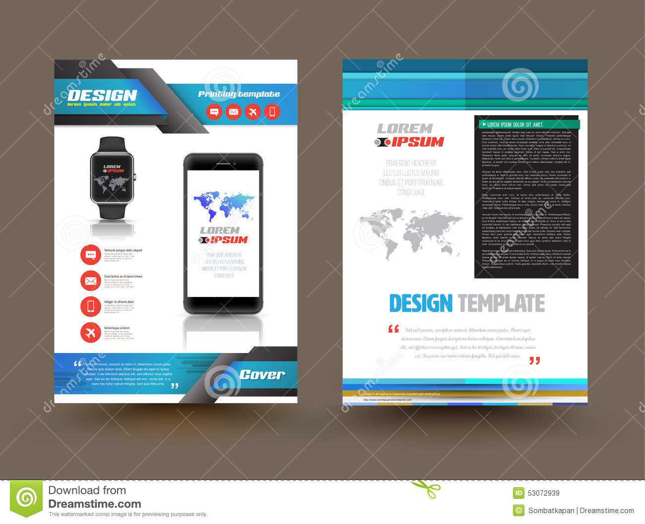 Vector Brochure Template Design For Technology Product inside Product Brochure Template Free